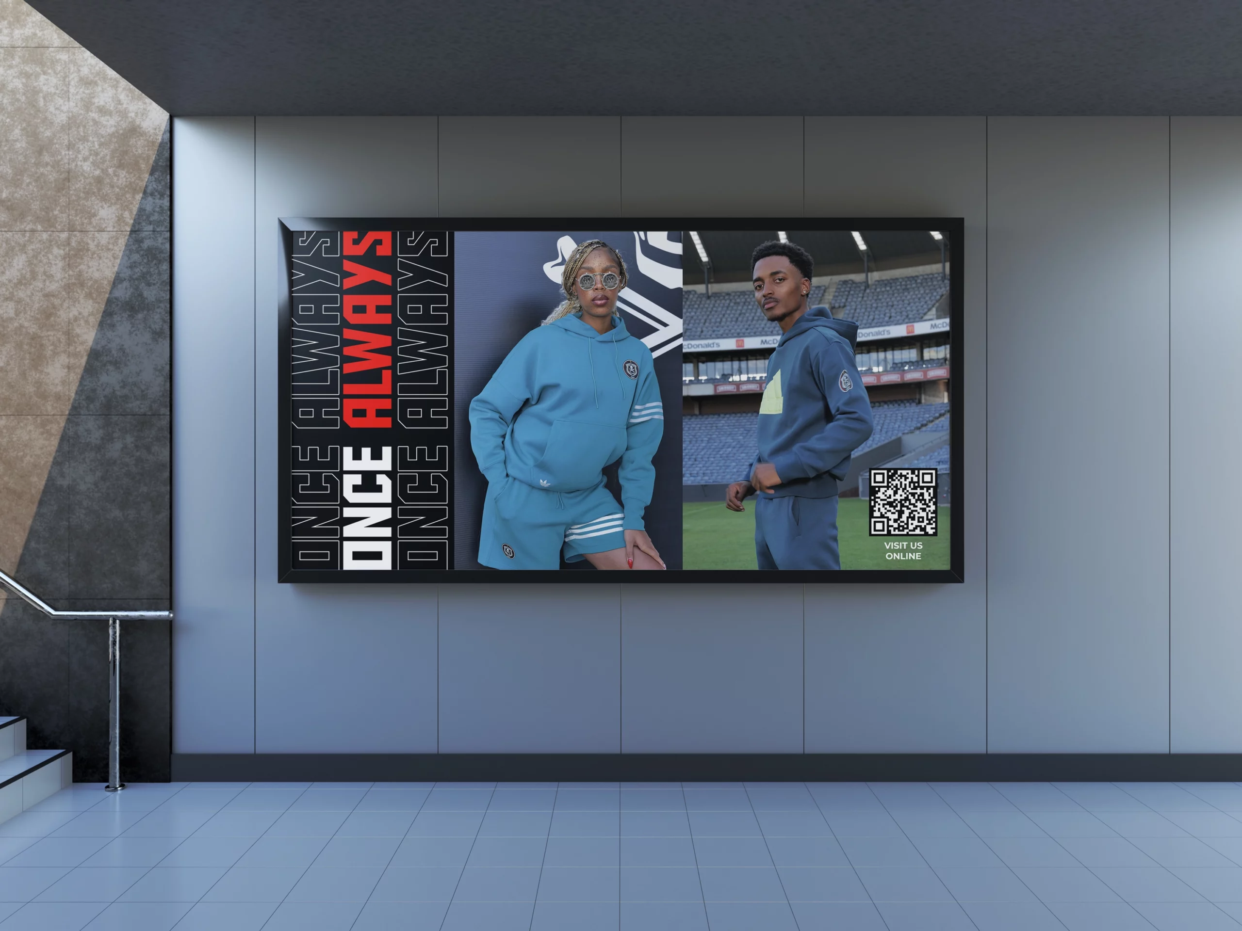indoor billboard adidas opfc once always campaign copy scaled